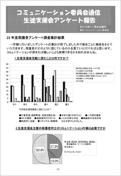 コミュニケーション委員会通信 生徒支援会アンケート報告